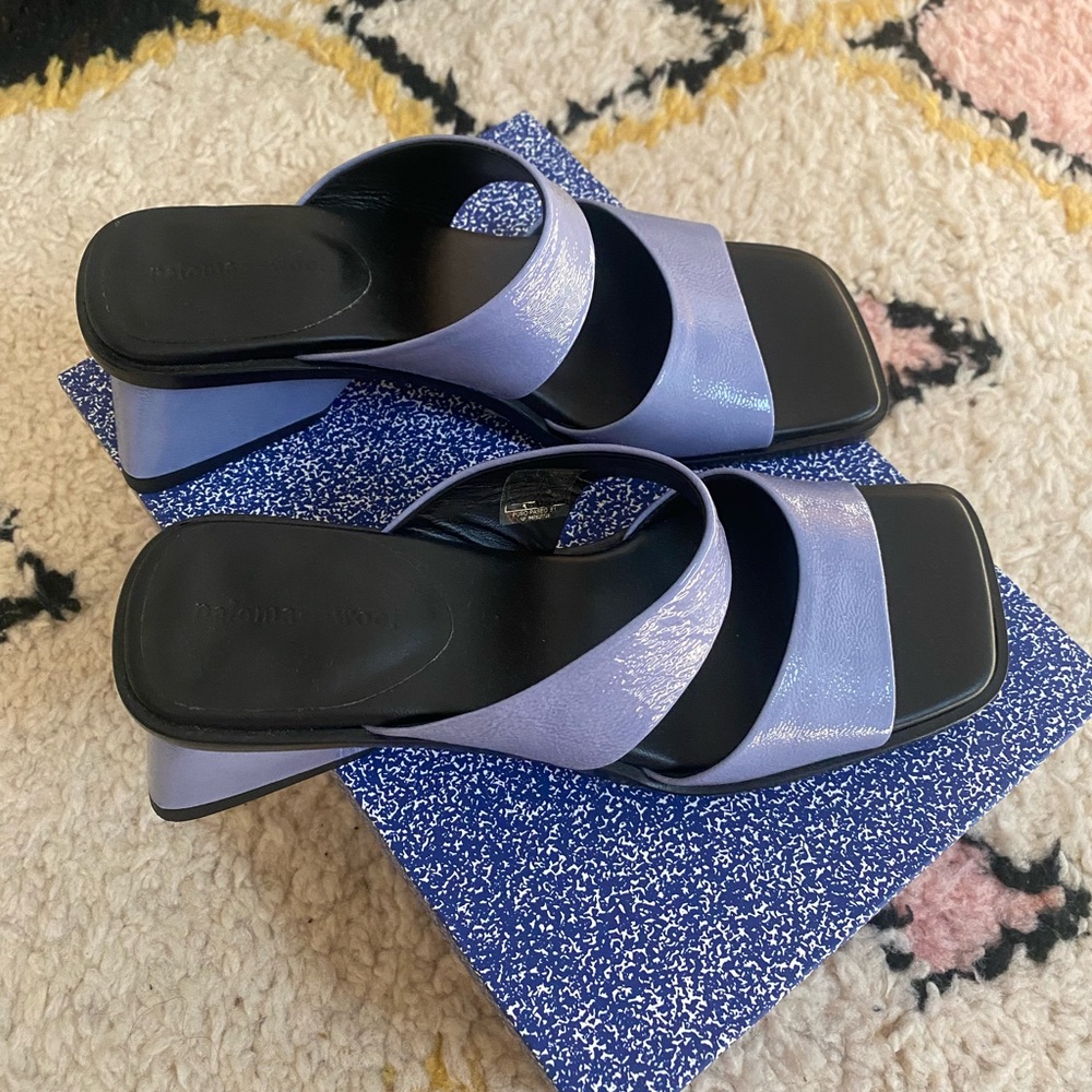 BEAUTIFUL Paloma Wool blue leather sandals size 38